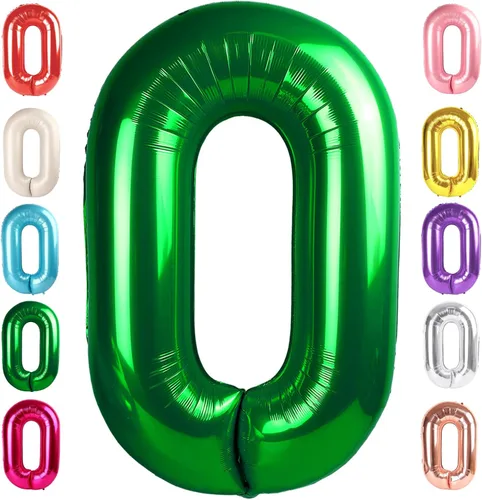Vista 7 de Globos del números 0 de 40 pulgadas para formar los números 10, 20, 30, 40, 50, 60, 70, 80, 90, 100, para decoración de cumpleaños, bodas, eventos