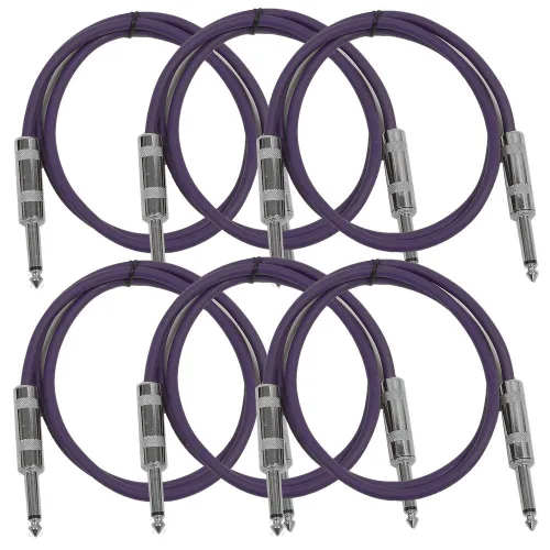 Vista 26 de Seismic Audio Cables de guitarra para altavoces, cables de guitarra TS de ¼ pulgadas, 3 pies, multicolor, paquete de 6 Color múltiple