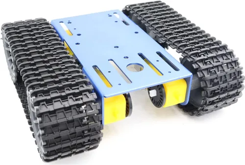 Vista 7 de SmaringWing Kit de chasis de tanque robótico inteligente de metal a control remoto con 4 motores DC TT para Arduino UNO R3/Raspberry Pie/STEAM