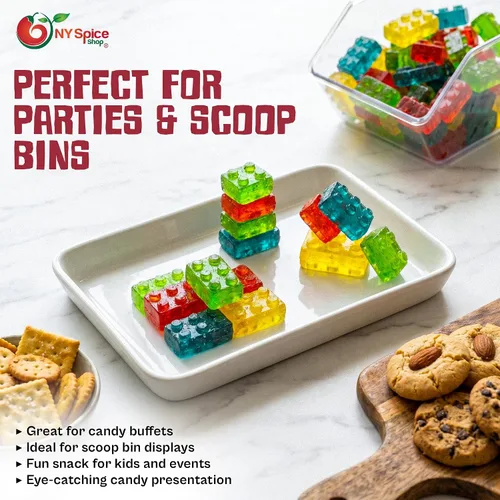 Vista 8 de NY Spice Shop Building Blocks Gomitas 3D - Gomitas Rellenas de Jalea de 1 Libra - Paquete Variado de Dulces - Aperitivos Masticables de Fruta Jugosa
