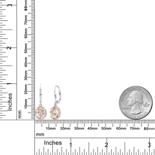 Vista 34 de Gem Stone King Aretes colgantes de gota para mujer, plata de ley 925, piedra natal ovalada de 0.354 x 0.276 in, joyería fina, regalos para ella