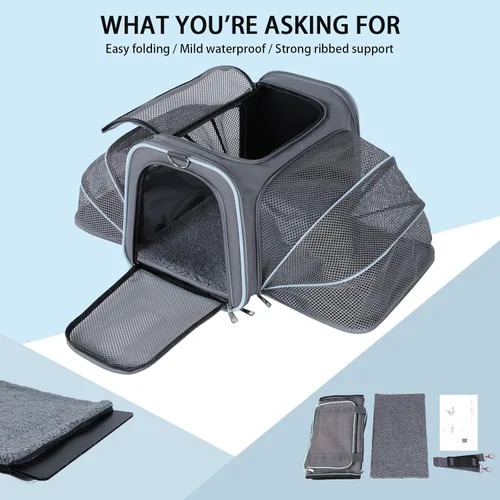 Vista 7 de A 4 Pet Airline Approved Cat Carrier, Soft-Sided, Washable, for Cats