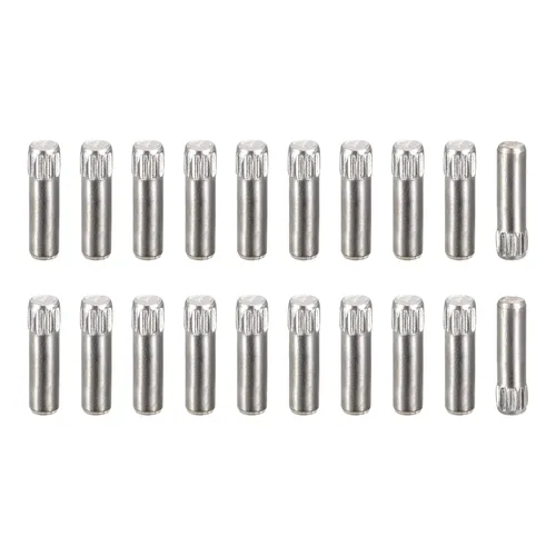Vista 18 de uxcell Pasadores de acero inoxidable 304 de 0.05 x 0.236 pulgadas, 20 pines de cabeza moleteada con extremo biselado plano, clavijas de madera