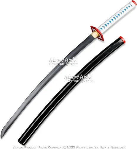 Vista 4 de Demon Anime Samurai Sword 1045 Acero Funcional Agua Giyu