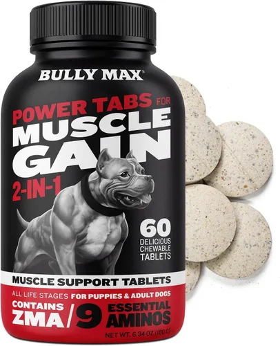 Vista 7 de Bully Max Constructor muscular 2 en 1 para perros, 9 aminoácidos, vitaminas para cachorros y perros, suplementos para ganancia muscular