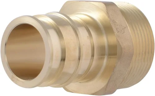Vista 8 de SharkBite 1-1/2 Inch Expansion MNPT Adapter for PEX-A Pipe, Pack of 10, Brass Plumbing Fittings, Male NPT Adapter for PEX-A Tubing, UAB114140M