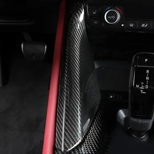Vista 4 de JSWAN Cubierta de reposabrazos de consola central de fibra de carbono, panel de ajuste lateral para Supra GR A90 MK5, accesorios interiores, brillo