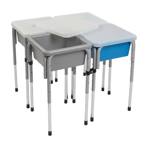 Vista 20 de ECR4Kids Mesas modulares de juego con arena y agua con tapas, varios colores, Multi Color, 1 Azul /Rojo