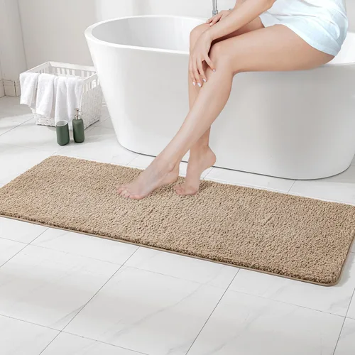 Vista 107 de MIULEE Alfombras de baño negras, suaves y pequeñas, absorbentes, antideslizantes, de secado rápido, esponjosas, para baño, bañera y duchas, lavables