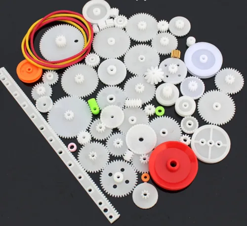 Vista 2 de Juego de engranajes de motor de plástico de 0.5 moldes, kits de engranajes de corona de plástico, engranaje de tornillo sin fin de engranaje de 105