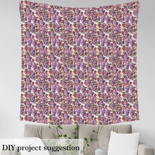 Vista 64 de Tela de Flores Primaverales por Yarda para Sofás, Tela Decorativa de Florales de Pueblo Pájaros Mariposas, Tela de Patrón de Jardín Acuarela