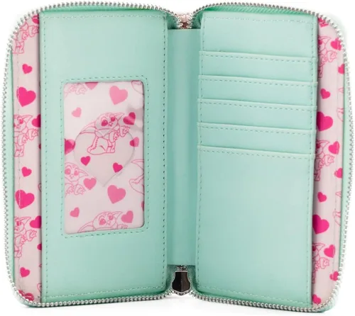 Vista 4 de Loungefly x Star Wars Mandalorian Grogu - Cartera con cremallera para San Valentín, Multi