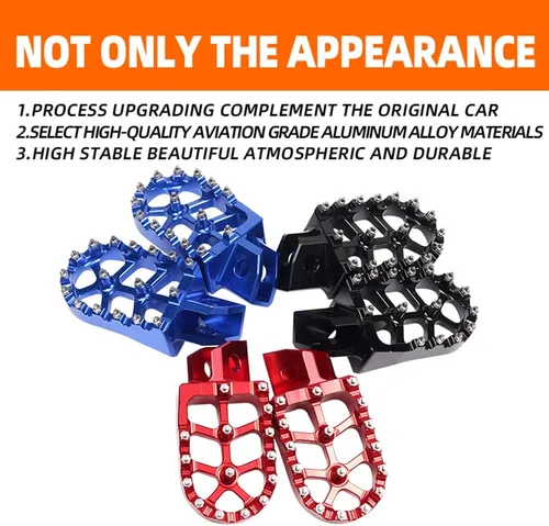 Vista 6 de Reposapiés de motocicleta CNC Wide Foot Pegs Pedal para Yamaha YZ80 YZ125 YZ250 YZ500 YZ490 WR200 WR250 WR500 TTR90 TTR110 TTR125 TTR250 XT250