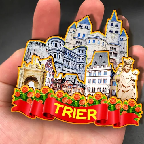 Vista 4 de Alemania Trier - Imán de madera 3D para nevera, recuerdos coleccionables, decoración hecha a mano, artesanías 2
