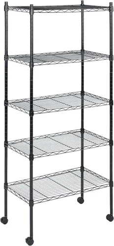 Vista 8 de HealSmart Estante de metal plegable de 3 niveles, 27.95 pulgadas de profundidad x 13.39 pulgadas de ancho x 33.85 pulgadas de alto, estantería