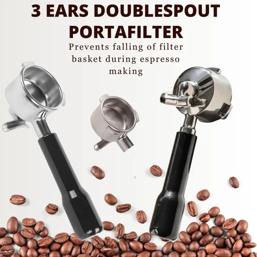 Vista 6 de Portafiltro Espresso 51mm con doble salida Compatible con Delonghi Dedica EC680 y EC685 así como modelos de cafetera SMEG y EUPA - Incluye cesta