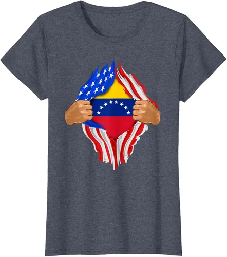 Vista 21 de Camiseta Venezuelan Blood Inside Me Regalo de la bandera de Venezuela, Blanco