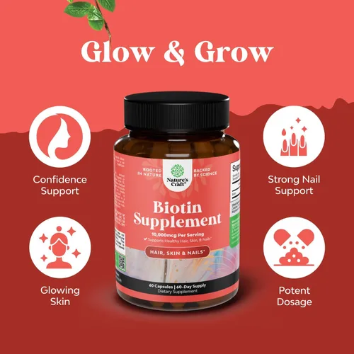 Vista 5 de Paquete de suplemento de menopausia a base de hierbas para mujeres y píldoras de biotina pura de 10000 mcg para mujeres y hombres, perfecto
