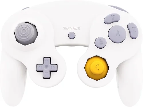 Vista 5 de eXtremeRate Placa trasera blanca para Nintendo Gamecube Controller, cubierta de repuesto de agarre suave al tacto con botones para Nintendo Gamecube
