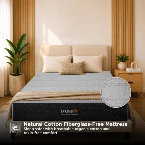 Vista 2 de Springfit Colchón de espuma viscoelástica tamaño King de 10 pulgadas con tela de punto transpirable para mayor comodidad y alivio de presión