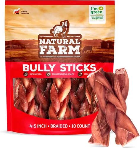 Vista 20 de Natural Farm Palitos Trenzados de Toro Sin Olor (4-5 Pulgadas, Paquete de 5) - 100% Carne de Res Alimentada con Pasto, Sin Granos, Bajos en Grasa