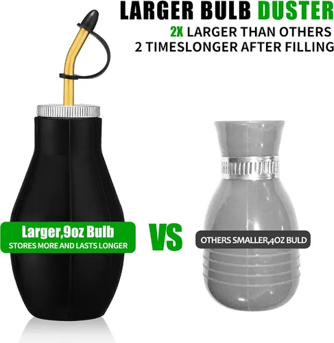 Vista 3 de Pulverizador de bulbos para insectos – Dispensador aplicador extensible de mano de 7 pulgadas para tierra de diatomeas y otras aplicaciones de polvo
