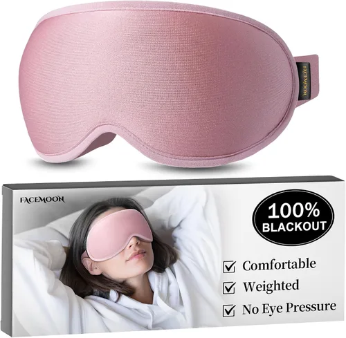 Vista 12 de Antifaz de dormir con peso para hombres: Antifaz para ojos de 3D con bloqueo de luz y cero presión para alivio del estrés, sueño profundo y siestas