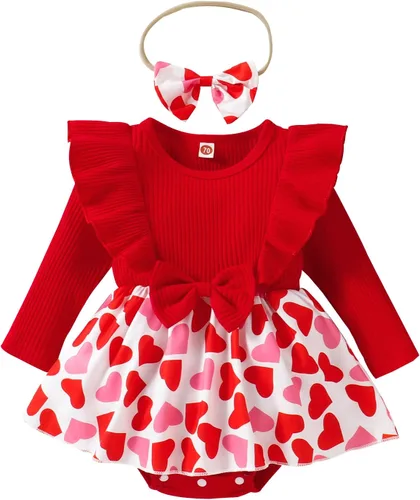 Vista 22 de Mameluco de Navidad para niñas recién nacidas, falda de malla de terciopelo rojo, traje de primera Navidad, regalo de Navidad