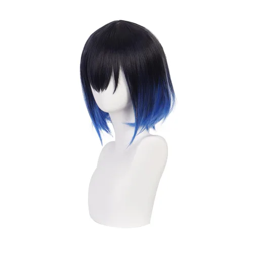 Vista 4 de ZGNGLIZ Peluca de cosplay de anime Hashibira Inosuke para Demon Slayer personajes de Kimetsu no Yaiba, pelucas de cosplay con gorra de peluca gratis