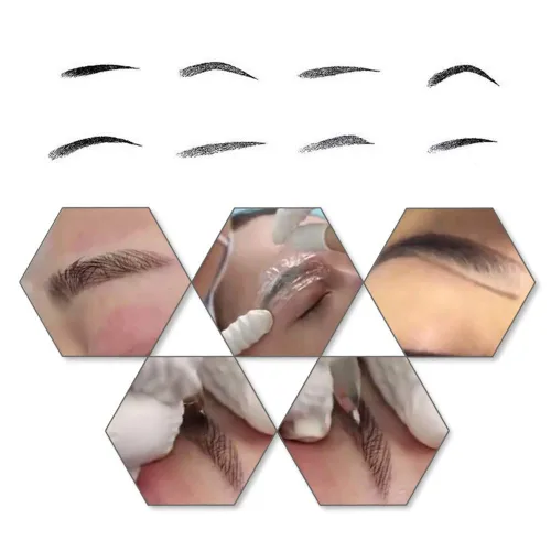 Vista 6 de Pinkiou Microblading Needles - Cuchillas para tatuaje de cejas para maquillaje permanente, 14 pines, suministros de microblade