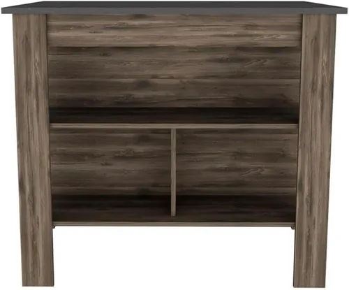 Vista 4 de Levan Home Isla de cocina Cala - Madera de ingeniería Onix marrón oscuro