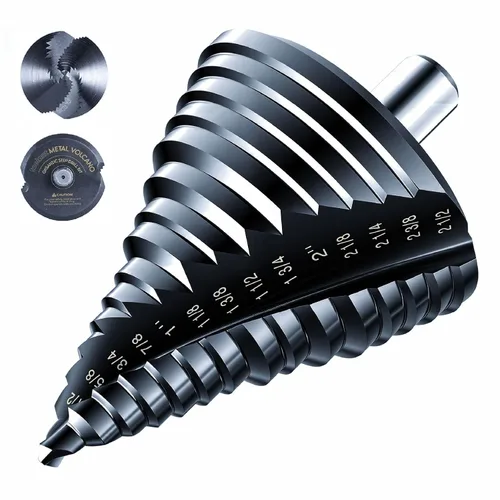 Vista 14 de toolant - Broca de cuatro espirales de cobalto (Pro), broca de paso Unibit lista para impacto, 1/4"-1-1/8", broca de paso hexagonal de 1/4 pulgadas
