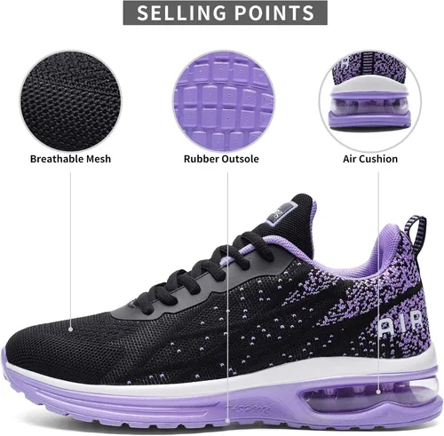 Vista 2 de AUPERF Zapatos de aire para mujer para caminar correr tenis deportes cómodos para gimnasio