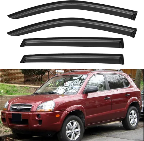 Vista 57 de YQAUTEC - Viseras para ventana, protectores contra la lluvia, compatibles con Subaru WRX 2015-2021, deflectores de viento para ventanas, viseras