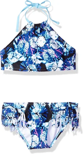 Vista 31 de Kanu Surf Mahina bikini halter de 2 piezas para niñas, traje de baño para playa mahina azul