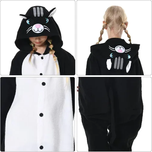 Vista 6 de Unisex Kids Animal Onesie Pajamas One Piece Plush Cosplay Girls HomeWear Costume