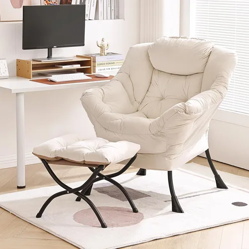 Vista 31 de Furlide - Silla perezosa con otomana, silla moderna con reposapiés plegable, silla de acento de salón, silla de lectura cómoda, sillones grandes