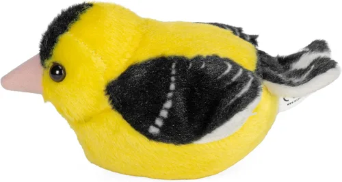 Vista 3 de Wild Republic Audubon Birds - Peluche de Jilguero Americano con auténtico sonido de pájaro, animal de peluche, juguetes de pájaros para niños