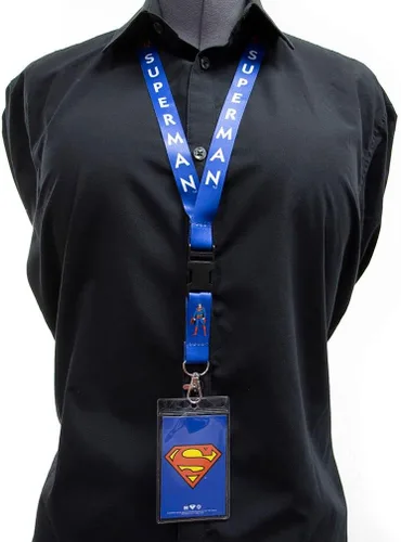 Vista 4 de Ata-Boy - Soporte para credencial de Superman, cordones de DC Comics para insignias de identificación, regalos y mercancía de Superman