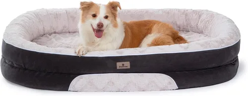 Vista 15 de Cama Sofá Ortopédica para Perros de Tamaño Grande con Soporte de Espuma de Huevo, Cojines Reforzados de Cuatro Lados, Tela Suave Resistente al