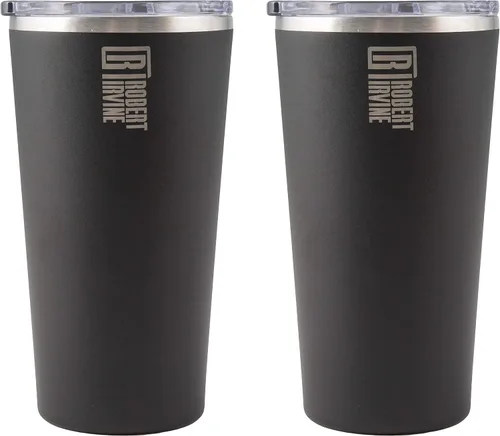 Vista 28 de Robert Irvine - Vaso térmico para vino negro de 12 onzas, juego de 2