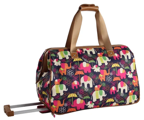 Vista 3 de Lily Bloom - Maleta con ruedas, patrón de diseñador y forma de bolso marinero, equipaje de mano