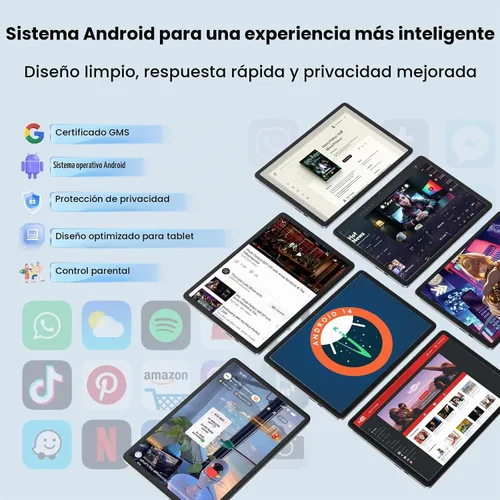 Vista 3 de Tablet Android 14, tableta de 10.1 pulgadas, procesador A523 Octa Core, 8GB+128GB+2TB Expandir tabletas de computadora, batería de 6000mAh, pantalla