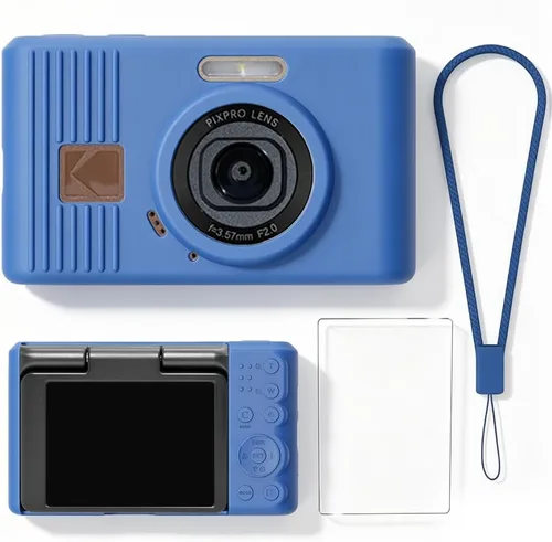 Vista 10 de Funda de silicona para cámara digital Pixpro C1 con cubierta extraíble para lente y protector de pantalla y cordón para accesorios pixpro C1