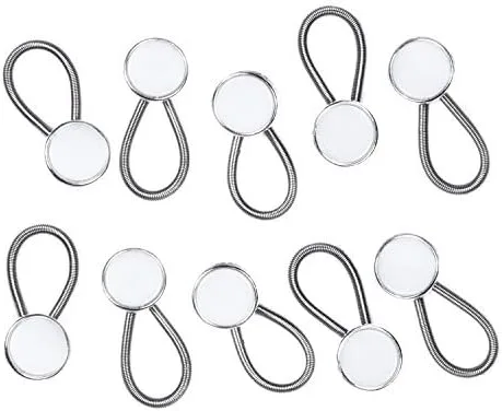 Vista 2 de Comfy Clothiers 10-pack Color Blanco Collar ExtensoresExtensores elásticos para vestido de mujer camisas