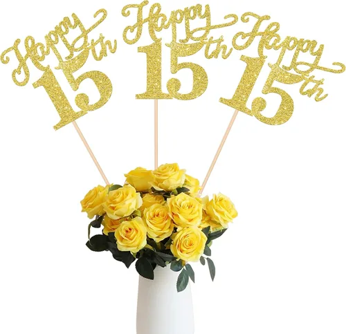 Vista 22 de Rsstarxi Paquete de 12 palitos de centro de mesa de cumpleaños número 50 para decoración de mesa de cumpleaños 50 para hombre, decoración de mesa
