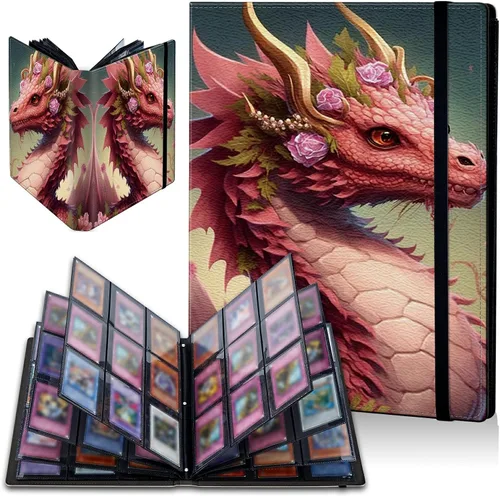 Vista 13 de Carpeta de tarjetas de gato negro y luna, 9 bolsillos para álbum de tarjetas intercambiables, carga lateral, 360 bolsillos, tarjetero de poliuretano