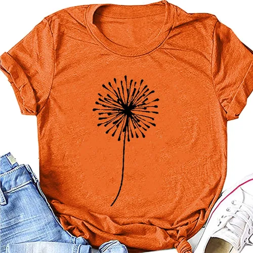 Vista 5 de Camisetas de verano para mujer, ajuste holgado, cuello redondo, manga corta, ajuste regular, casual, camisetas