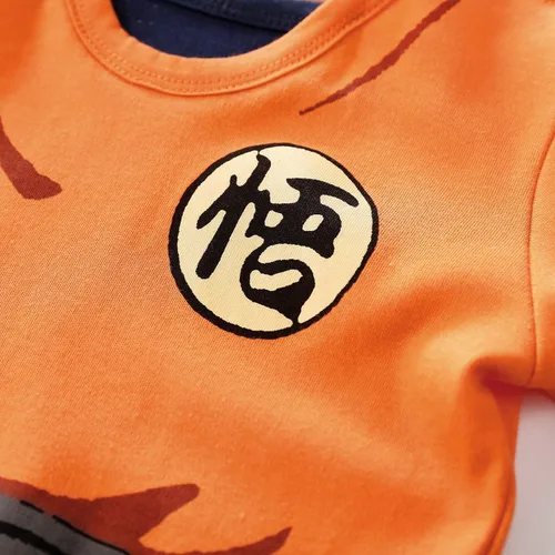 Vista 3 de Mameluco de algodón para recién nacido, para cosplay, ropa de una pieza para niño, Naranja&Azul marino