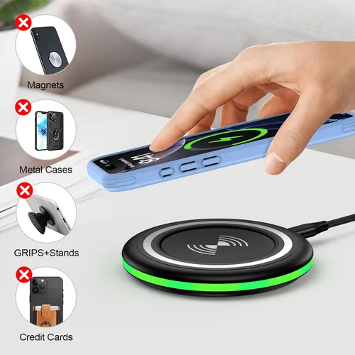 Vista 4 de Cargador inalámbrico Samsung de 15 W, almohadilla de carga rápida para Samsung Galaxy S26 S25 Edge S24 Ultra S23 S22 S21 S20 Z Flip 7 FE 6 5 4 3 Z